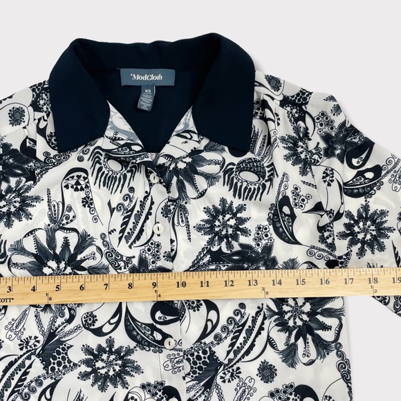 Modcloth White Blue‎ Floral Button Up Collared Dress Size XS - Picture 8 of 9